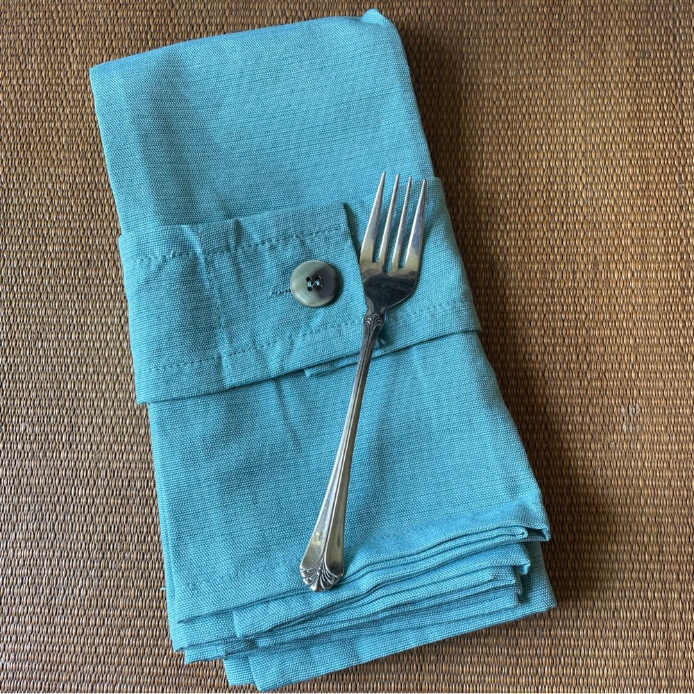 Threshold turquoise green cloth napkins set of 4 new